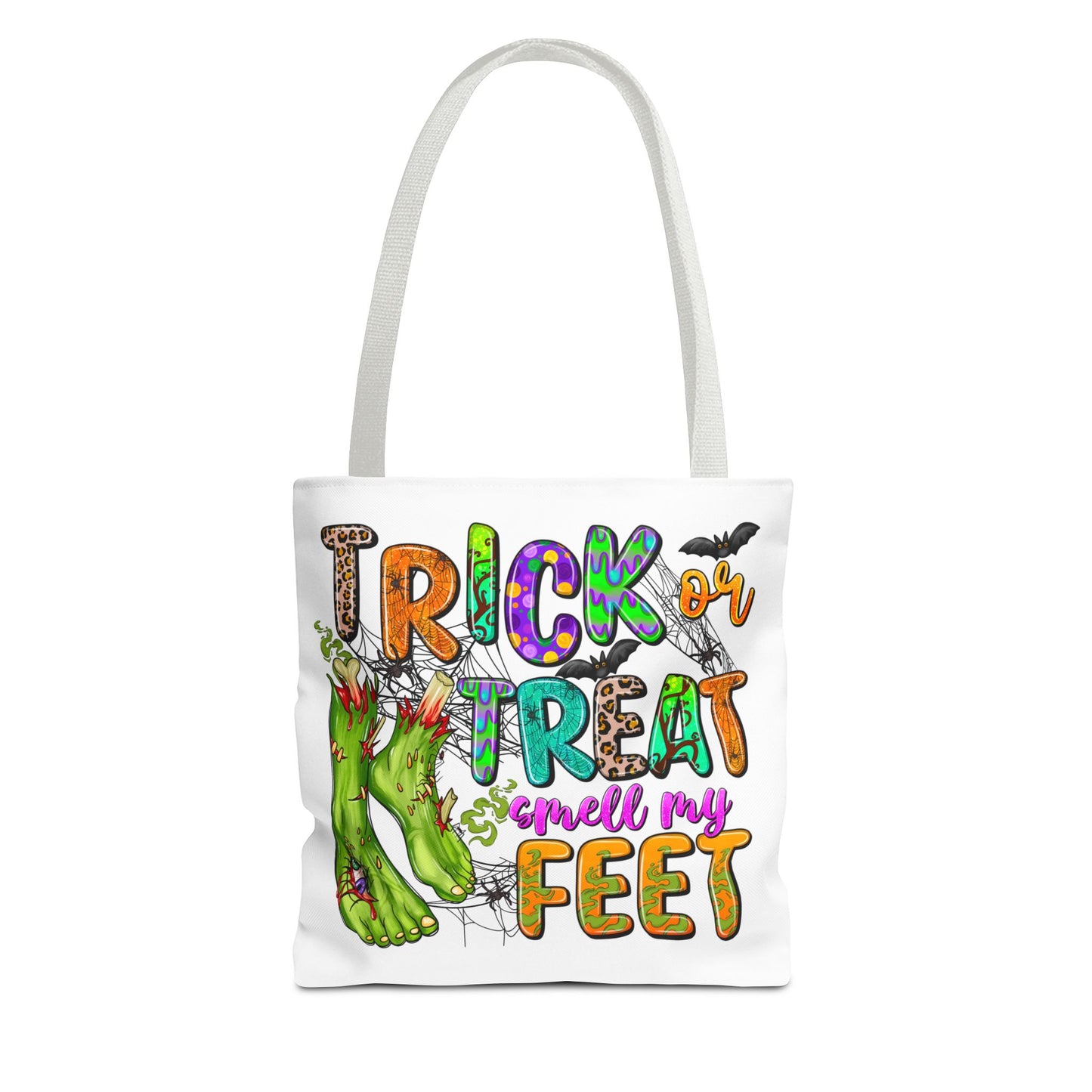 TRICK OR TREAT SMELL MY FEET TOTE BAG