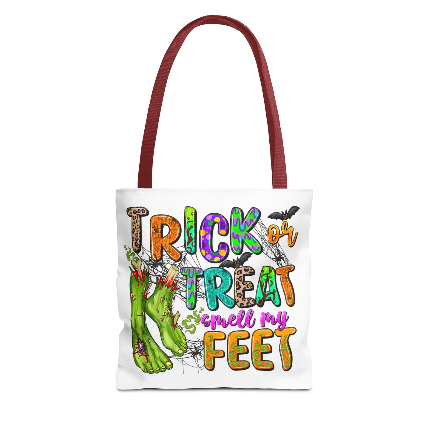 TRICK OR TREAT SMELL MY FEET TOTE BAG