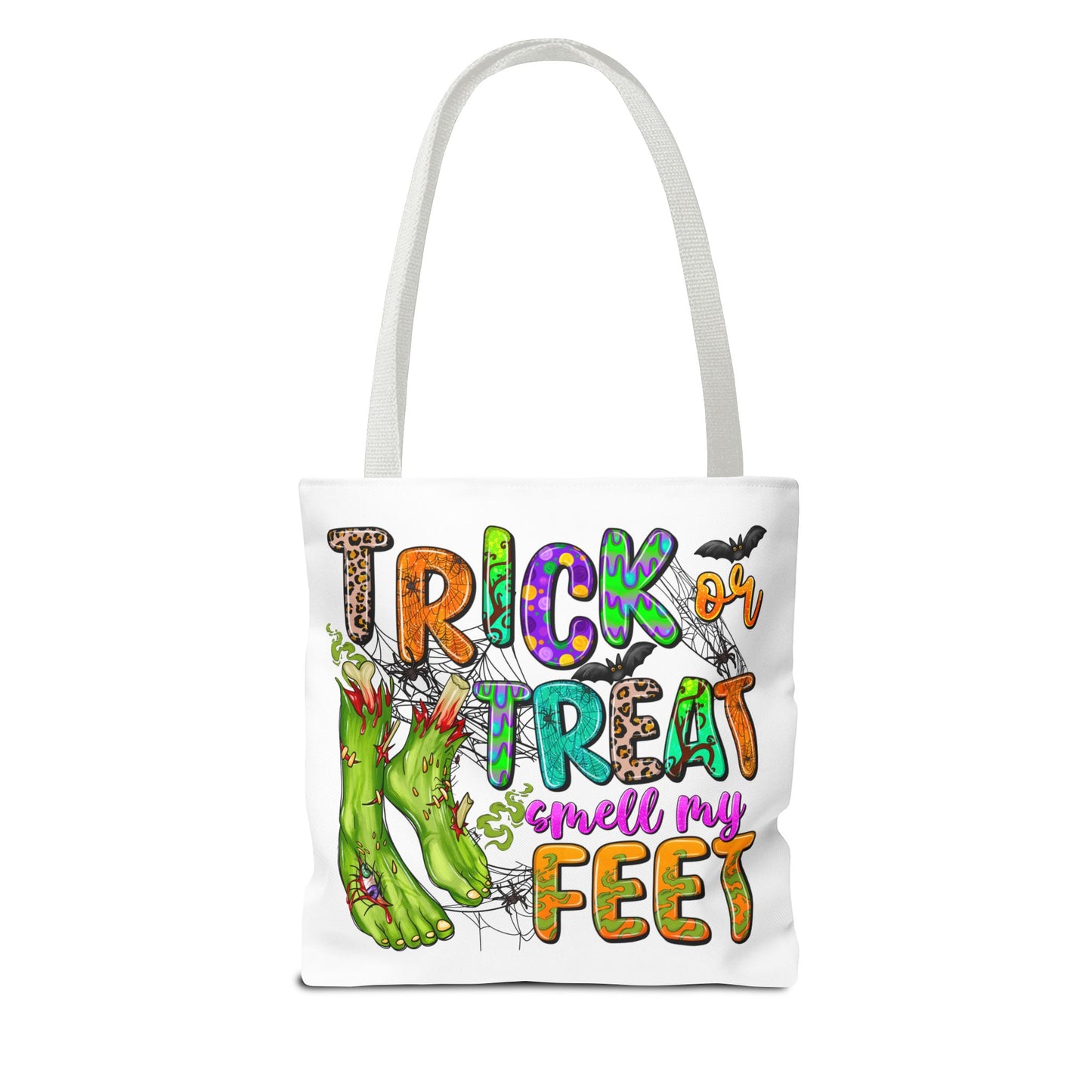 TRICK OR TREAT SMELL MY FEET TOTE BAG