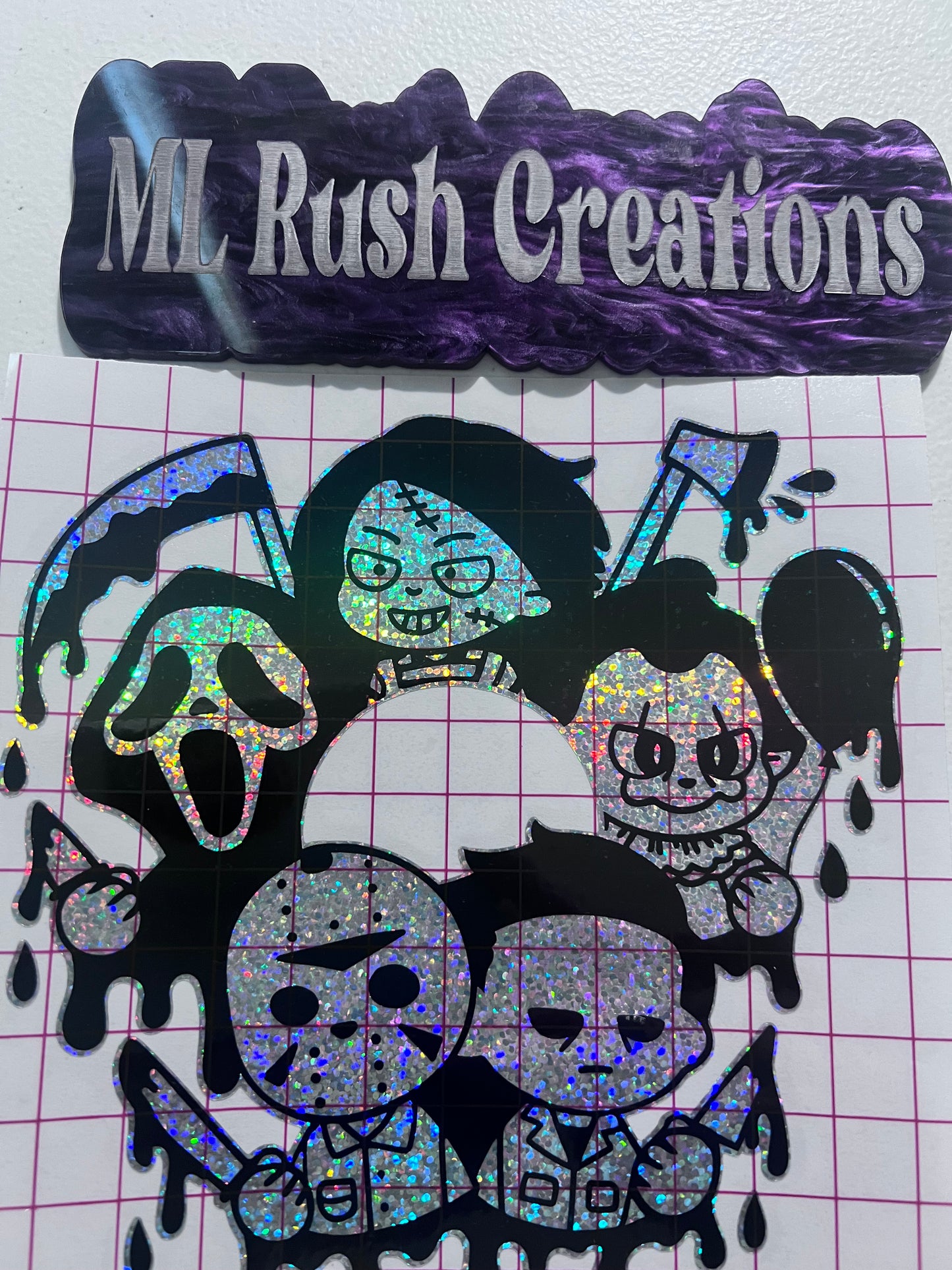 Horror Characters Cold Cup Glitter Vinyl